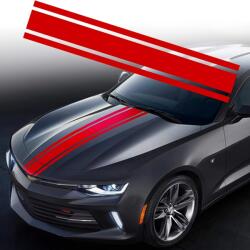 AVEX Sticker autoadeziv Tuning, model "Triple Stripes", dimensiune 125 x 22 cm, culoare Rosie (AVX-TUNING-03)