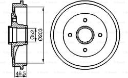 Bosch 0 986 477 124 Tambur frana