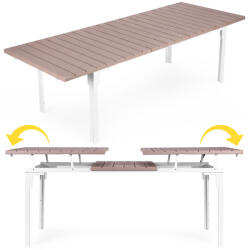 Homelux Kihúzható kerti asztal 180-240 cm 12 fő részére bézs (SAE-180-3-5)