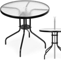 Homelux Kerek fémvázas kerti üveg asztal 80 cm (SC-072)