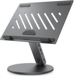 Spigen Suport Rotativ pentru Laptop cu Hub 2x USB, 3x Type-C, HDMI - Ugreen (LD204H) - Silver (KF2354766) - vexio Suport laptop