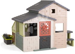 Smoby Házikó Jóbarátok virágtartóval a konyhánál Friends Evo Playhouse Life Smoby teljes ajtóval UV védelemmel és tovább bővíthető (SM810302-X)