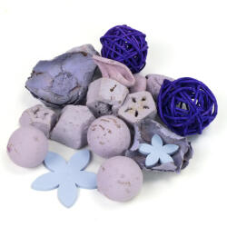  Lila vesszőgömbös terméscsomag - természetes dekorációhoz és koszorúhoz