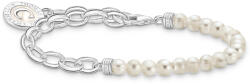 Thomas Sabo Ezüst láncos karkötő fehér gyöngyökkel (A2128-158-14-L17V)