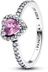 Pandora Kiemelt világosbíbor szív gyűrű - 198421C12-50 (198421C12-50)