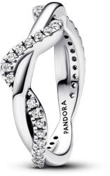 Pandora Szikrázó összefonódó hullám gyűrű Ezüst Gyűrű - 193098C01-52 (193098C01-52)