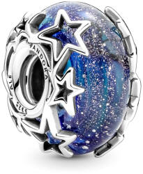 Pandora Moments Galaxis és csillagok muránói üveg ezüst charm (790015C00)