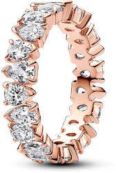 Pandora Váltakozó szikrázó rozé arany színű karikagyűrű - 183021C01-54 (183021C01-54)