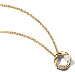 Pandora organikus formájú pavé kör és kezelt édesvízi tenyésztett gyöngy collier nyaklánc - 363303C01-45 (363303C01-45)