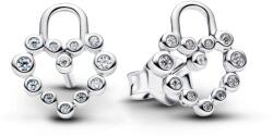 Pandora Szikrázó szív lakat gombfülbevaló - 294419C01 (294419C01)