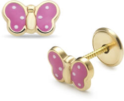Lisa pöttyös pink pillangó gyerek fülbevaló - JTAG-0322 (JTAG-0322)