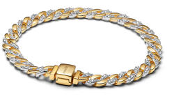 Pandora Kéttónusú pavé kubai láncos karkötő - 564229C01-18 (564229C01-18)