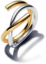 Pandora Organikus formájú kéttónusú dupla gyűrű - 163889C00-58 (163889C00-58)