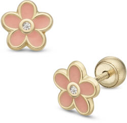 Lisa rózsa sárga arany fülbevaló gömb zárral - JTAG-7729-18 (JTAG-7729-18)