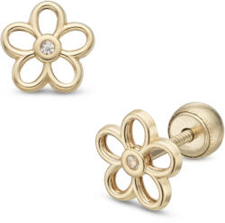 Lisa vadvirág sárga arany fülbevaló gömb zárral - JTAG-7728-18 (JTAG-7728-18)