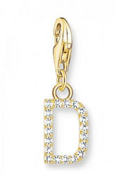 Thomas Sabo "D" aranyozott betű charm cirkóniával (1967-414-14)
