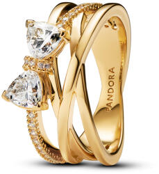 Pandora Szikrázó masni és összefonódó karikagyűrű - 163511C01-54 (163511C01-54)