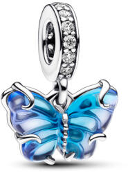 Pandora Moments Kék muranói üveg pillangó függő Ezüst Charm - 792698C01 (792698C01)