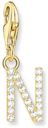 Thomas Sabo "N" aranyozott betű charm cirkóniával (1977-414-14)