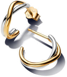 Pandora Organikus formájú, kéttónusú nyitott karika-fülbevaló - 263880C00 (263880C00)