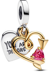 Pandora Gravírozható szív és nyíl dupla függő charm - 763622C01 (763622C01)