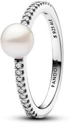 Pandora kezelt édesvízi tenyésztett gyöngy és pavé gyűrű - 193158C01-60 (193158C01-60)