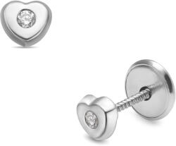 Lisa Jewelry for Kids középen köves szívecske gyerek fülbevaló (JTAG-0699)
