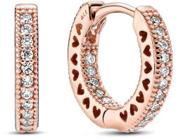 Pandora Pavé szív rozé arany karika fülbevaló - 286317C01 (286317C01)
