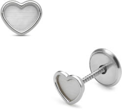 Lisa gyöngyház szív gyerek fülbevaló - JTAG-0276 (JTAG-0276)