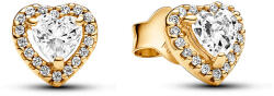 Pandora Szikrázó, kiemelkedő szív gombfülbevaló Sárga arany színű - 268427C01 (268427C01)