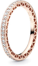 Pandora Csillogó kövek és szívek rozé arany gyűrű - 180963CZ-60 (180963CZ-60)