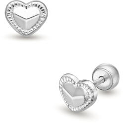 Lisa Jewelry for Kids csipke szívecske gyerekfülbevaló gömb zárral (JTAG-3775-18)