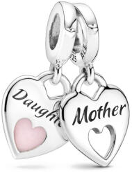Pandora Moments Dupla szív osztott ezüst függő charm - 799187C01 (799187C01)