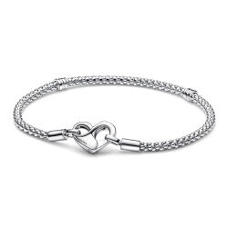 Pandora Moments szegecselt kígyólánc Ezüst Karkötő - 592453C00-17 (592453C00-17)