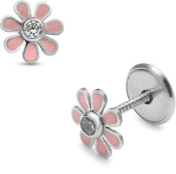 Lisa rózsaszín százszorszép gyerek fülbevaló - JTAG-0305 (JTAG-0305)