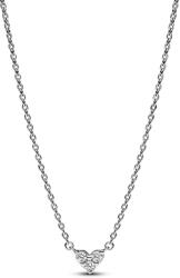 Pandora Tripla köves szív collier ezüst nyaklánc - 393014C01-45 (393014C01-45)