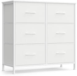 SONGMICS BELLAH kollekció - Modern komód, fiókos szekrény 6 fiókkal, felhőfehér színben (LGS123WH01)