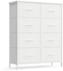 SONGMICS BELLAH modern komód, tárolószekrény 8 fiókkal, felhőfehér és hófehér színben (LGS124WH01)