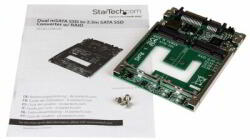 Startech - Kettős mSATA SSD 2, 5 hüvelykes SATA RAID adapter konverter - TAA - 25SAT22MSAT (25SAT22MSAT)