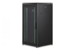 ASSMANN Dulap de rețea vertical Unique 19" 22U rack 600x600, uși frontale din sticlă, negru, 800kg 1164x600x600 mm, culoare neagră (RAL 9005) (DN-19 22U-6/6-B-1)