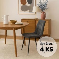  Avenberg Arden étkezőszék szett, 4db, szürke, NB20016
