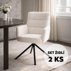  Avenberg Tessa étkezőszék szett, 2 db, forgó, fehér, NB20024