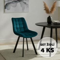  Avenberg Nola étkezőszék szett, 4 db, türkizkék, NB20097