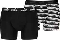 PUMA Elements Striped Boxers 2P férfi boxer XXL / fekete/fehér