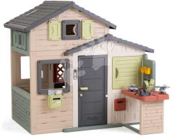 Smoby Căsuță Prietenilor cu poștă pentru meşteşugari Friends Evo Playhouse Life Smoby extensibilă cu uși mari și filtru UV (SM810302-M) Casuta pentru copii