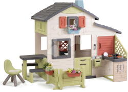 Smoby Căsuța Prietenilor cu loc de relaxare pentru grădinar Friends House Life Smoby extensibilă cu filtru UV (SM810300-L) Casuta pentru copii