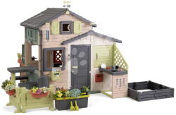 Smoby Casă de joacă a Prietenilor cu grădină în față Friends Evo Playhouse Life Smoby cu uși mari extensibilă cu filtru UV (SM810302-E) Casuta pentru copii