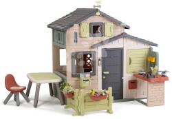 Smoby Căsuța Prietenilor cu o măsuță Friends Evo Playhouse Life Smoby cu uși mari cu filtru UV (SM810302-O) Casuta pentru copii