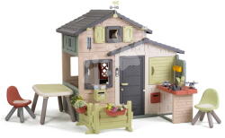 Smoby Căsuța Prietenilor cu spațiu de relaxare la grădină Friends Evo Playhouse Life Smoby cu uși mari extensibilă cu filtru UV (SM810302-P) Casuta pentru copii