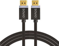 SAVIO DisplayPort cable 2 m Black CL-166 Fekete (SAVIO CL-166)